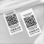 Etikete za vzdrževanje tekstila QR code Model TC-M183