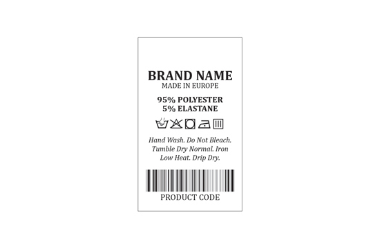 Etikete za vzdrževanje tekstila Barcode Model TC-M191
