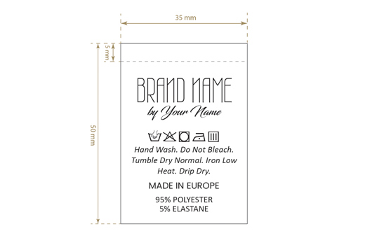 Etikete za vzdrževanje tekstila Model TC-M197