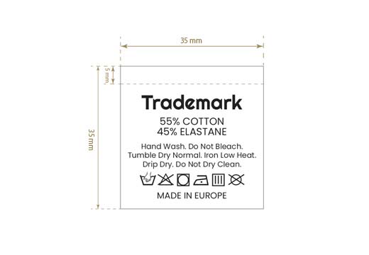 Etikete za vzdrževanje tekstila Model TC-M399