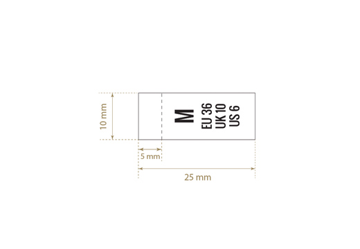 Tekstilna etiketa z velikostjo Model TC-M227