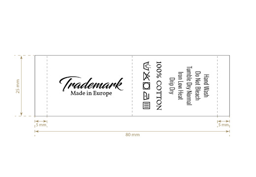 Etikete za vzdrževanje tekstila Model TC-M28