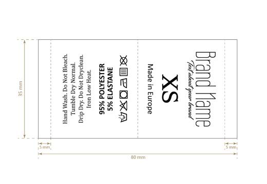 Etikete za vzdrževanje tekstila Model TC-M337